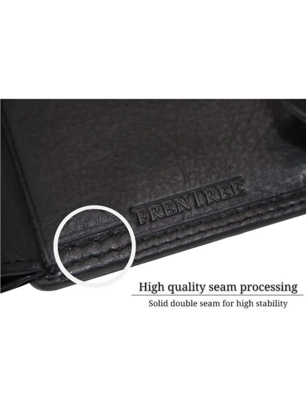 Men's Trifold Leather Wallet - RFID Protection, 15 Card Slots, Black, Stylish